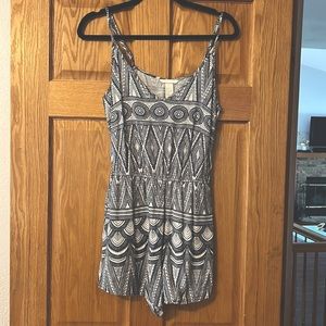 Blue and white romper